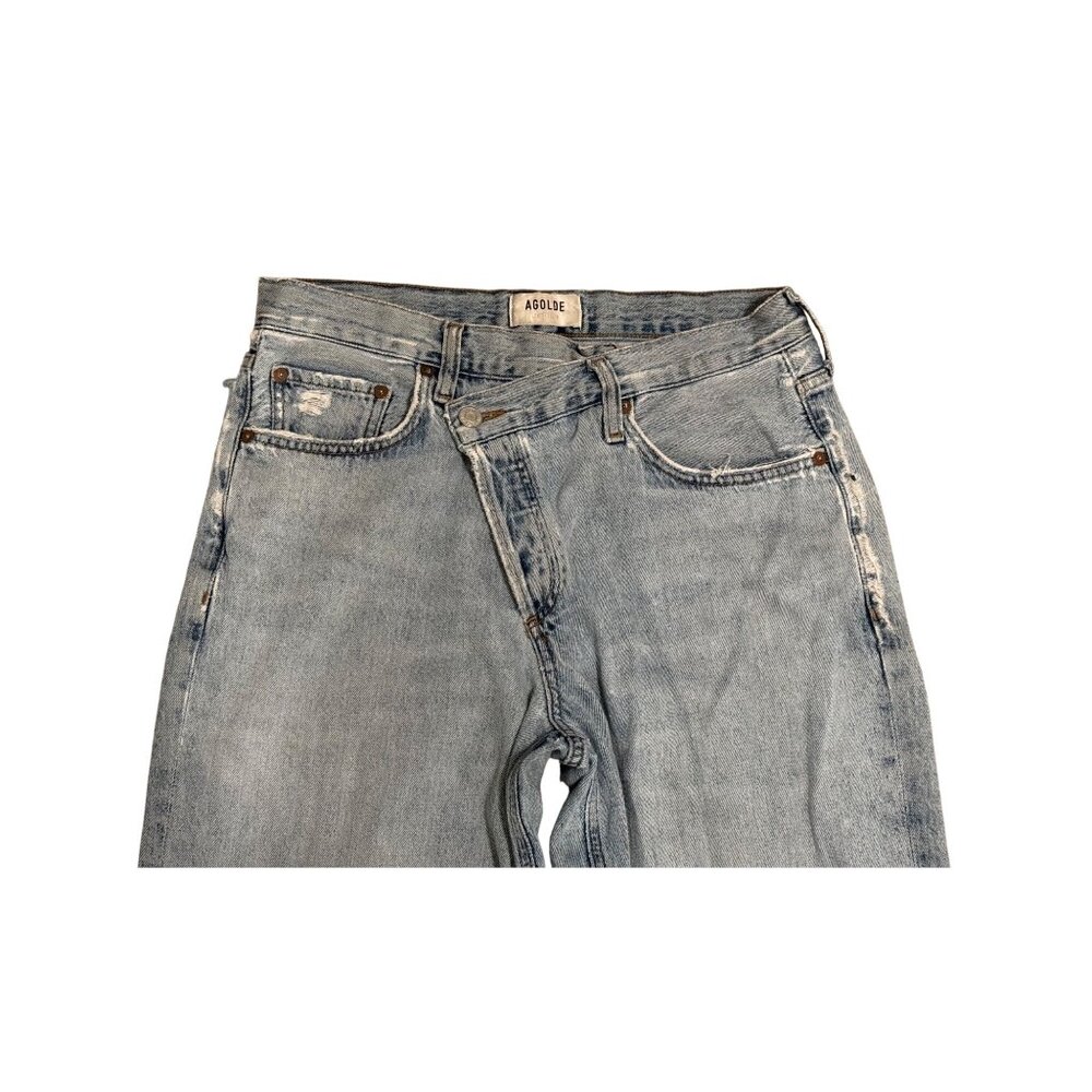 Agolde Light Blue Wide-Leg Jeans - Picture 4 of 14